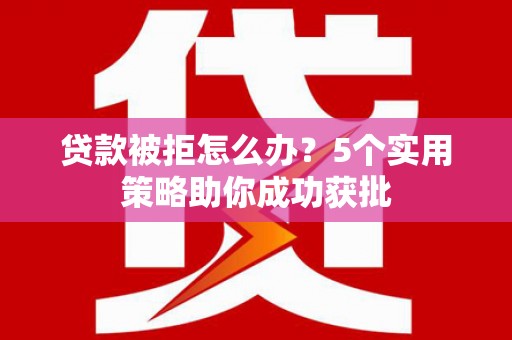 丰滨贷款被拒怎么办？5个实用策略助你成功获批