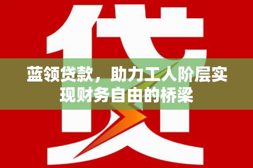 丰滨蓝领贷款，助力工人阶层实现财务自由的桥梁