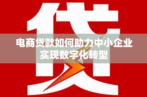 丰滨电商贷款如何助力中小企业实现数字化转型