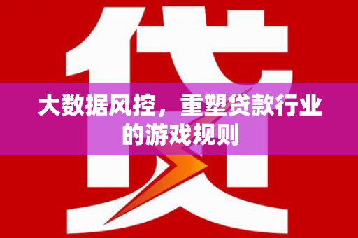 丰滨大数据风控，重塑贷款行业的游戏规则