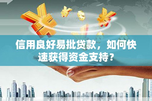丰滨信用良好易批贷款，如何快速获得资金支持？