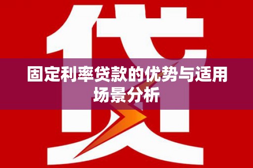 丰滨固定利率贷款的优势与适用场景分析