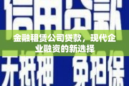 丰滨金融租赁公司贷款，现代企业融资的新选择
