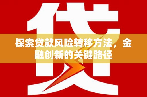 丰滨探索贷款风险转移方法，金融创新的关键路径
