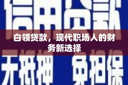 丰滨白领贷款，现代职场人的财务新选择