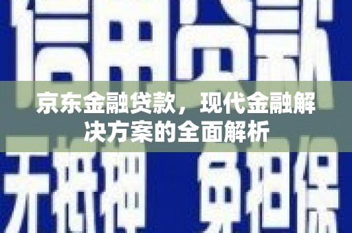 丰滨京东金融贷款，现代金融解决方案的全面解析