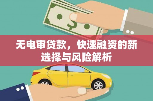 丰滨无电审贷款，快速融资的新选择与风险解析