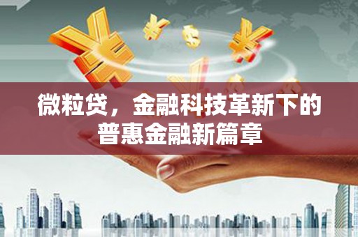 丰滨微粒贷，金融科技革新下的普惠金融新篇章