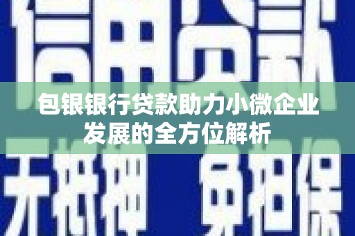 丰滨包银银行贷款助力小微企业发展的全方位解析