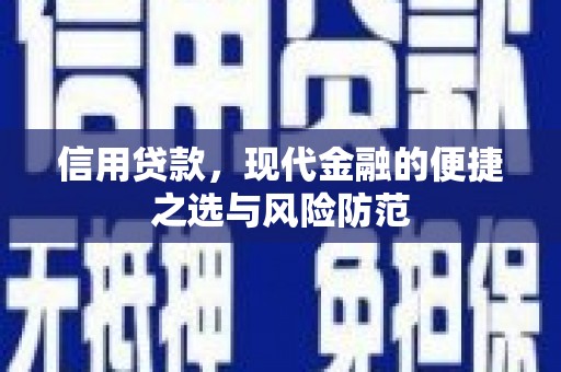 丰滨信用贷款，现代金融的便捷之选与风险防范