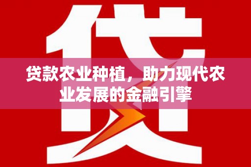 丰滨贷款农业种植，助力现代农业发展的金融引擎