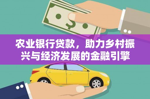 丰滨农业银行贷款，助力乡村振兴与经济发展的金融引擎