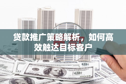 丰滨贷款推广策略解析，如何高效触达目标客户