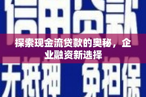 丰滨探索现金流贷款的奥秘，企业融资新选择