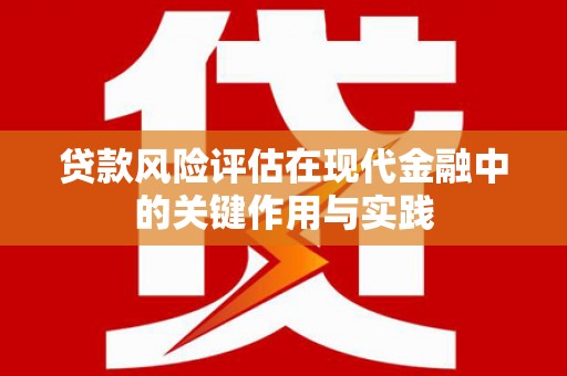 丰滨贷款风险评估在现代金融中的关键作用与实践