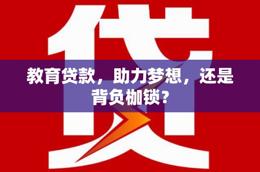 丰滨教育贷款，助力梦想，还是背负枷锁？