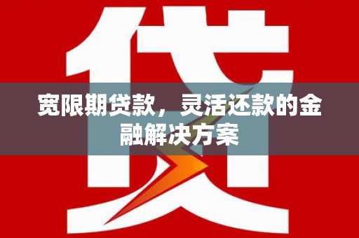 丰滨宽限期贷款，灵活还款的金融解决方案