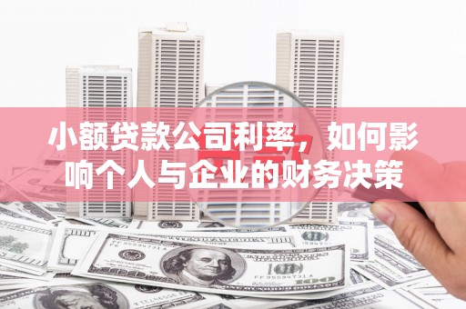 丰滨小额贷款公司利率，如何影响个人与企业的财务决策