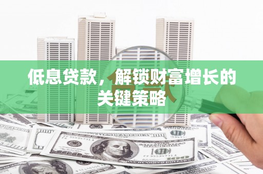 丰滨低息贷款，解锁财富增长的关键策略