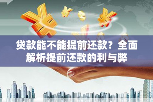 丰滨贷款能不能提前还款？全面解析提前还款的利与弊