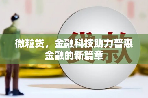 丰滨微粒贷，金融科技助力普惠金融的新篇章