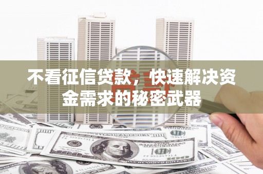 丰滨不看征信贷款，快速解决资金需求的秘密武器