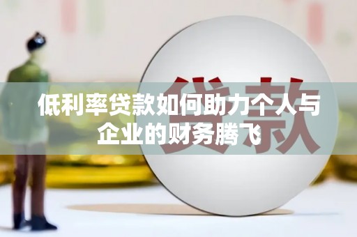 丰滨低利率贷款如何助力个人与企业的财务腾飞