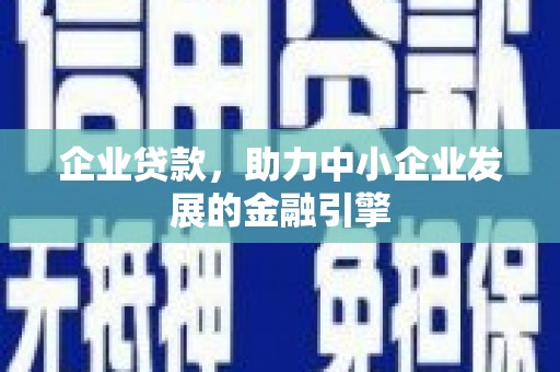 丰滨企业贷款，助力中小企业发展的金融引擎