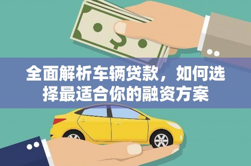 丰滨全面解析车辆贷款，如何选择最适合你的融资方案