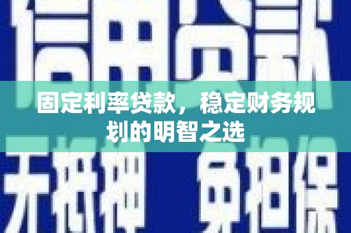 丰滨固定利率贷款，稳定财务规划的明智之选