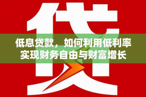 丰滨低息贷款，如何利用低利率实现财务自由与财富增长